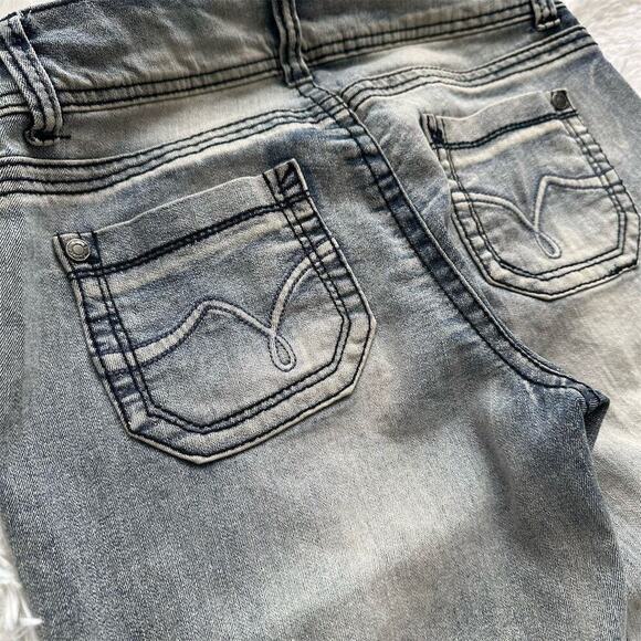 WALLFLOWER Women's Bootcut Jeans Medium Wash Dark Gray Denim Flared Size 28 - Picture 7 of 16